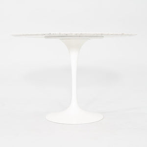 2010s Eero Saarinen for Knoll 42" Round Dining Table with Carrara Marble Top