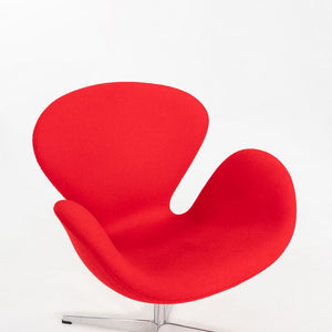2008 Arne Jacobsen for Fritz Hansen Swan Lounge Chair in Red Fabric 3x Available