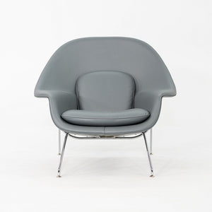 2010s Eero Saarinen for Knoll Medium Womb Lounge Chair in Grey Leather 3x Avail