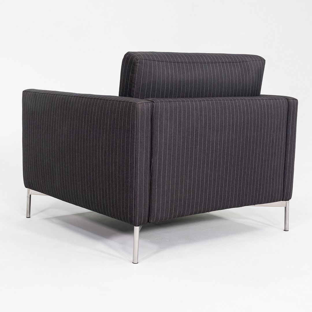 2008 Piero Lissoni for Knoll Divina Lounge Chair with Black Pinstripe Fabric