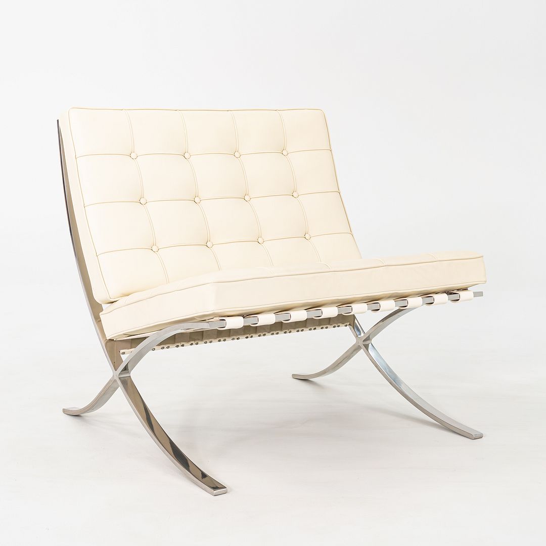 1970s Pair of Mies van der Rohe Knoll Barcelona Chairs with Stainless Frames