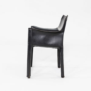 1990s Pair of Mario Bellini Cab 413 Leather Armchair for Cassina Black Leather
