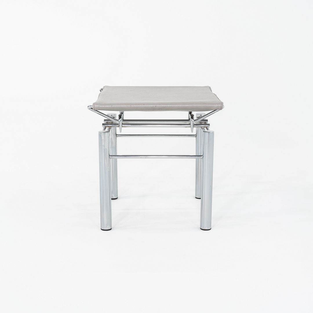 1980s Hans Ullrich Bitsch 8600 Stool / Ottoman for Kusch & Co. w/ Grey Leather