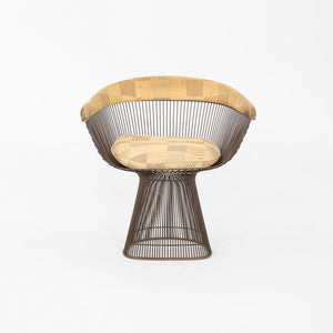1970s Warren Platner for Knoll Dining Arm Chair in Bronze with Original Fabric