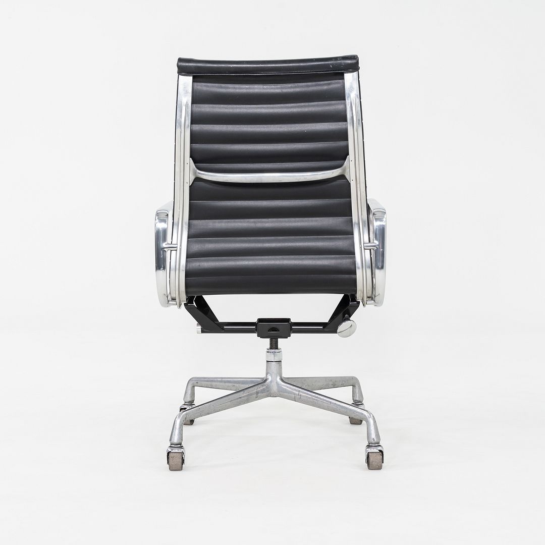 1981 Herman Miller Eames Aluminum Group Executive Desk Chair in Black Naugahyde