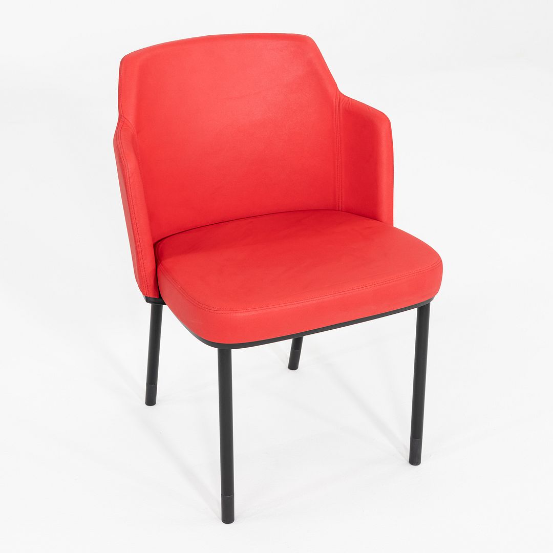 2015 Pair of Formway for Knoll Remix Dining Arm Chairs w/ Red Fabric Upholstery