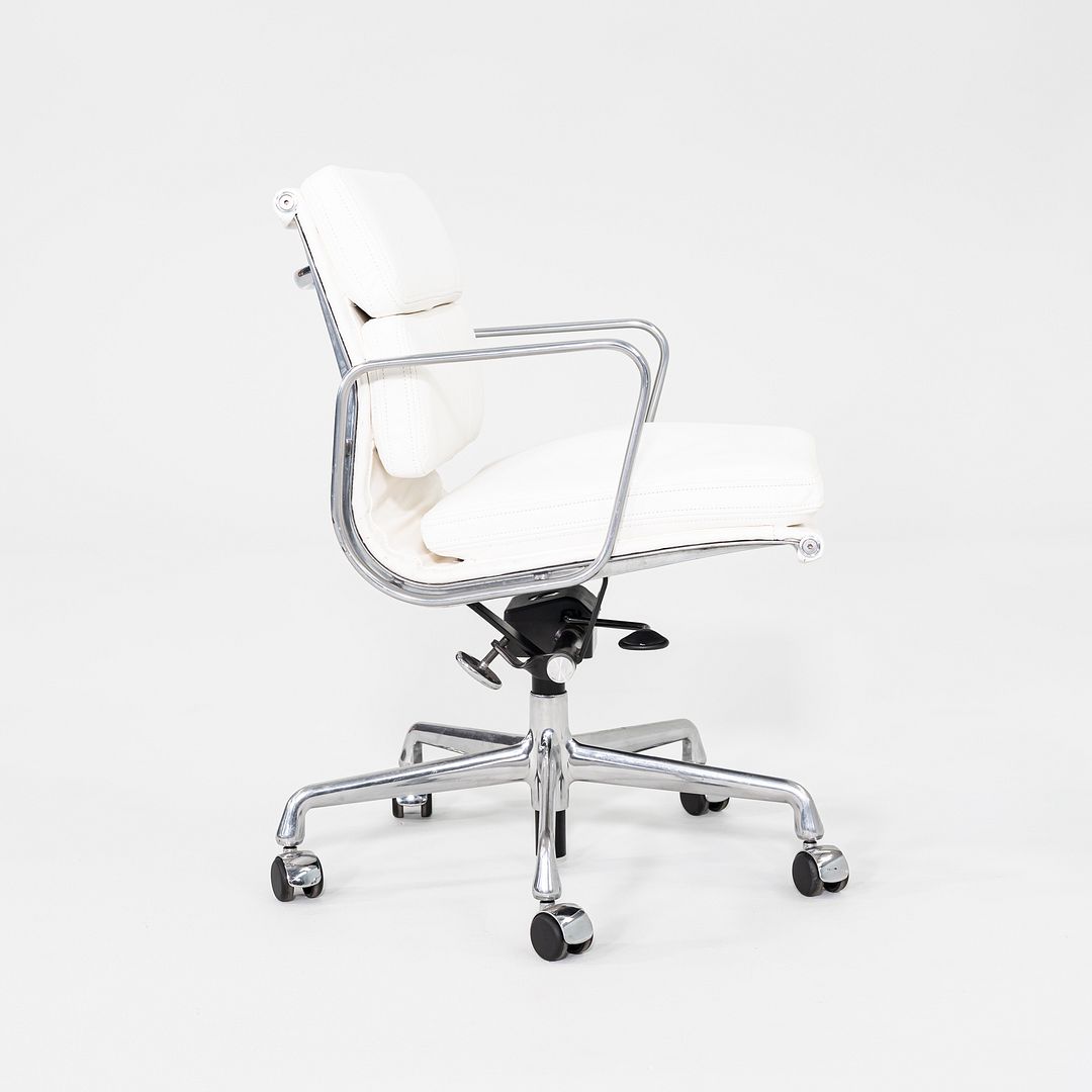 2010s Herman Miller Eames Soft Pad Management Desk Chair with White Leather