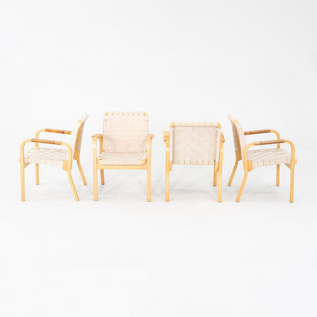 1970s Set of Four Alvar and Aino Aalto for Artek Model 45 Dining Chairs in Beech