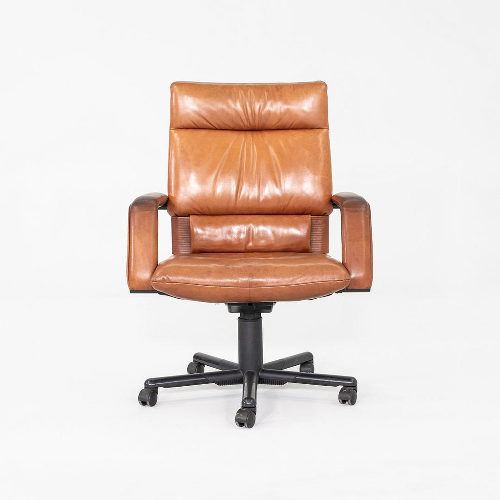 1980s Mario Bellini & Dieter Thiel for Vitra Figura Office Chair Cognac Leather