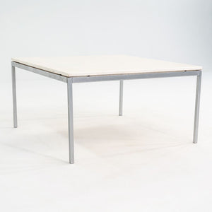 1970s Florence Knoll Coffee / End Table in Chromed Steel and White Marble 36"