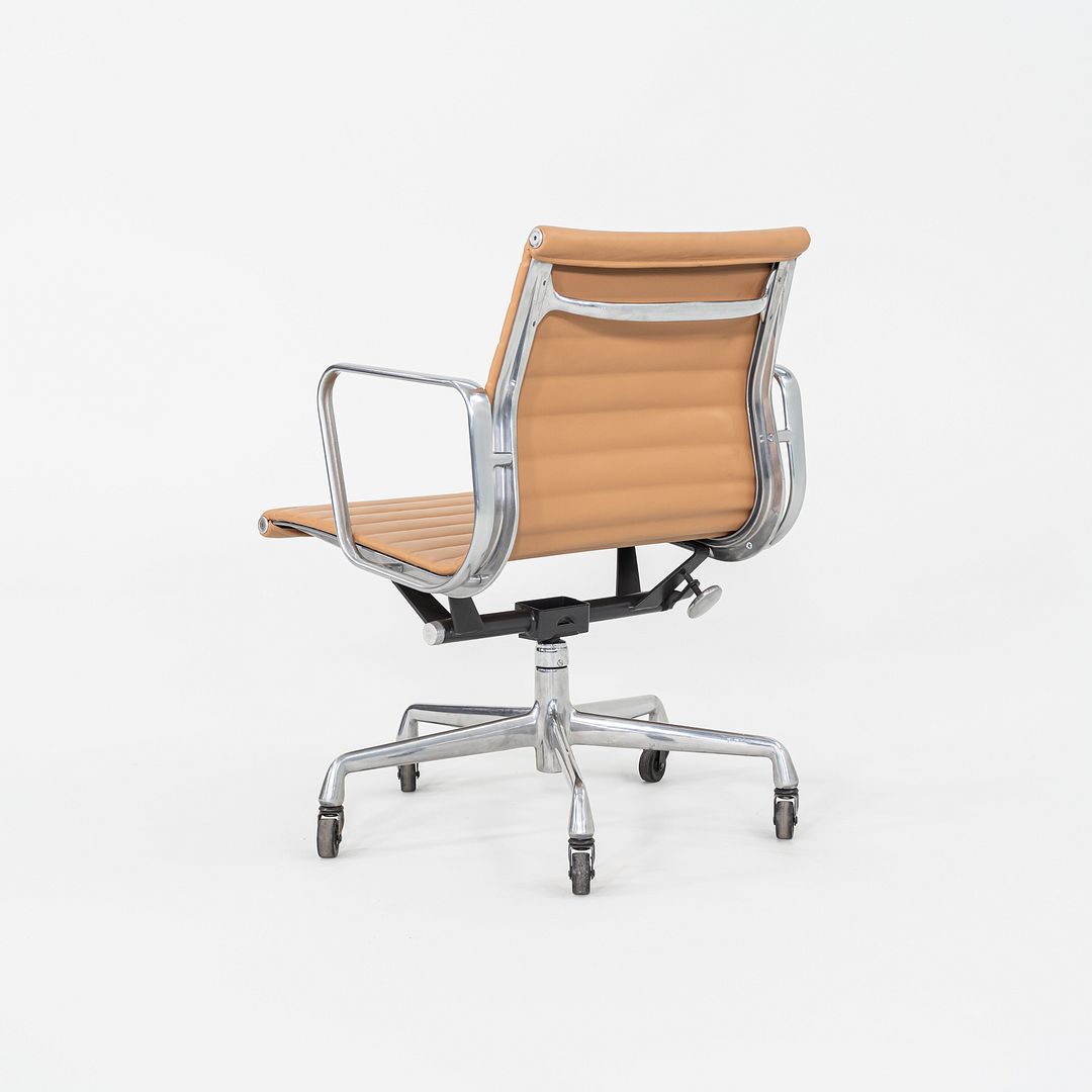 SOLD 2010s Herman Miller Eames Aluminum Group Management Desk Chair in Tan Leather