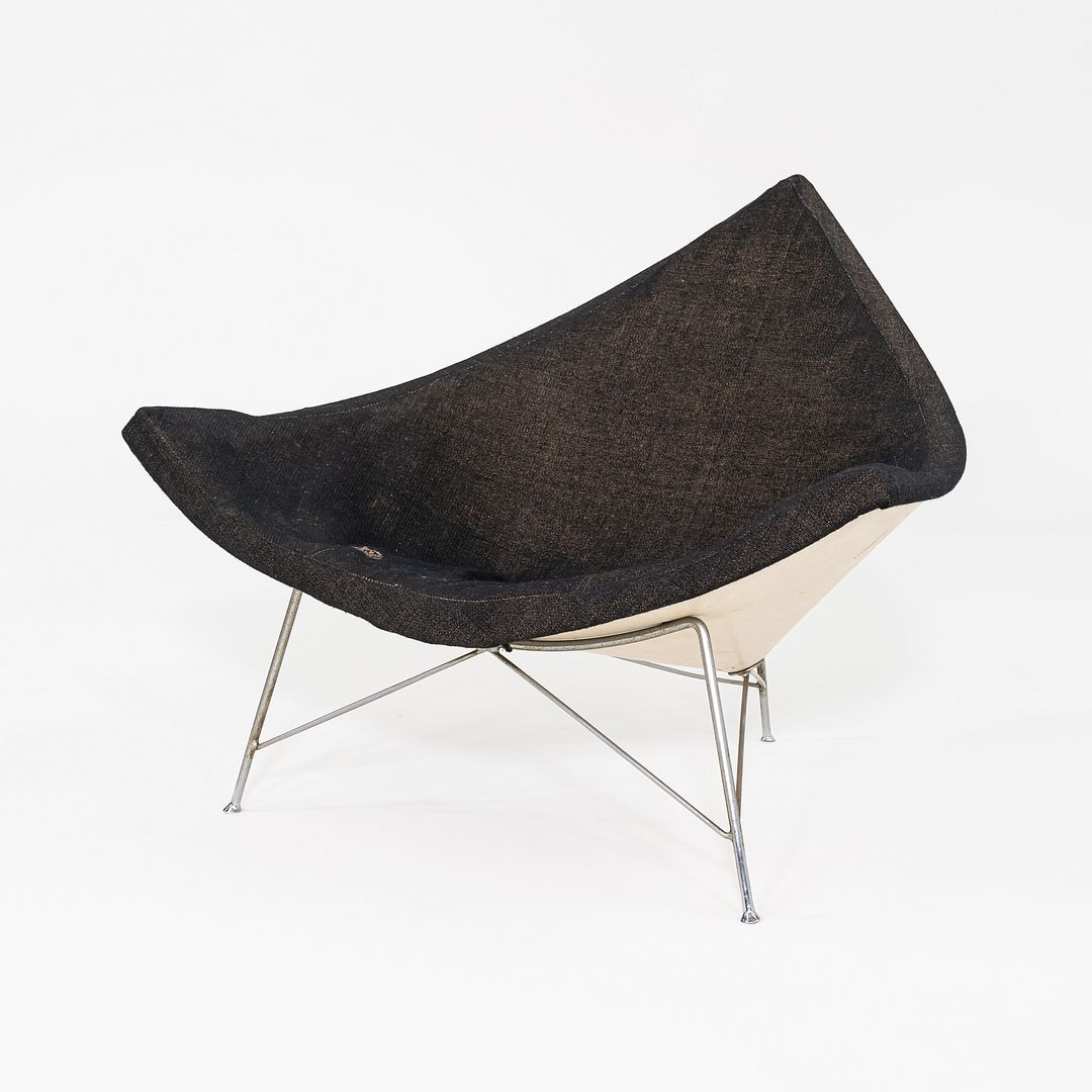 1950s George Nelson for Herman Miller Coconut Lounge Chair with Black Fabric