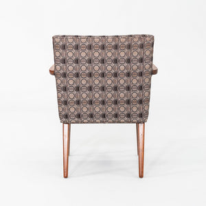 1960s Set of Seven Jens Risom Design Model C-108 Dining Arm Chairs in Walnut and Fabric