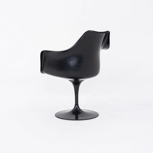 2000s Eero Saarinen for Knoll Tulip Dining Arm Chair in Black w/ Orange Cushion