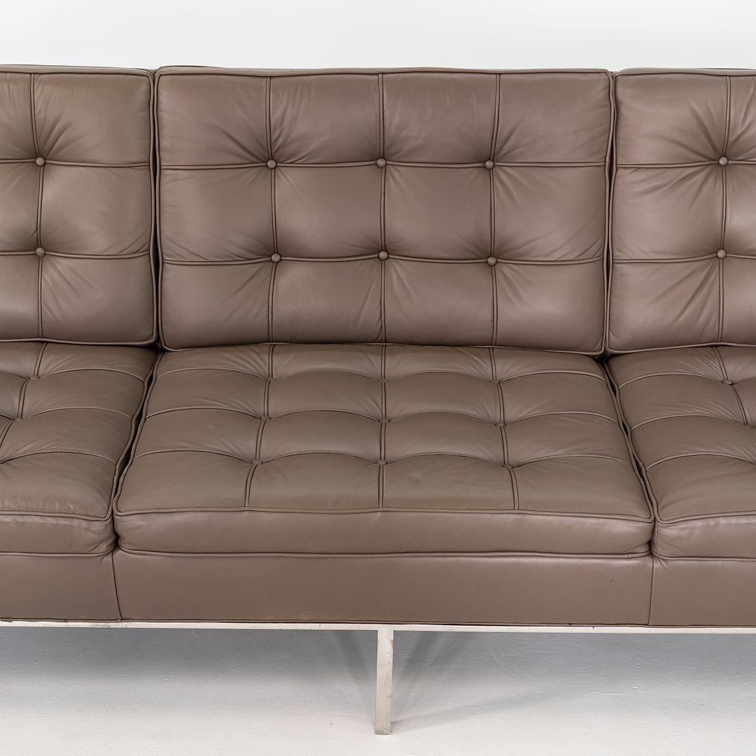 1960s Gordon Bunshaft and Davis Allen of SOM Three Seat Sofa in Greige Leather