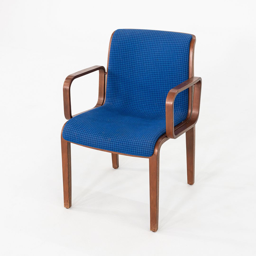 1970 Bill Stephens 1300 Series Dining Chair for Knoll in Purple Fabric & Walnut