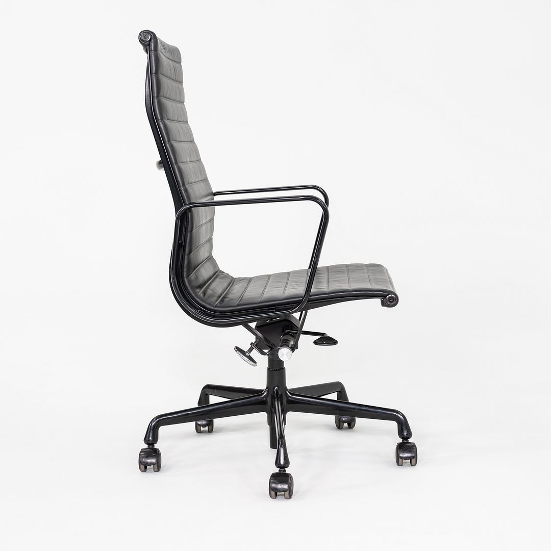 2017 Herman Miller Eames Aluminum Group Executive Desk Chair in Black Leather