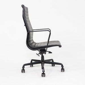 2017 Herman Miller Eames Aluminum Group Executive Desk Chair in Black Leather