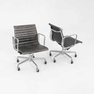 1995 Herman Miller Eames Aluminum Management Desk Chair in Grey Leather 4x Avail