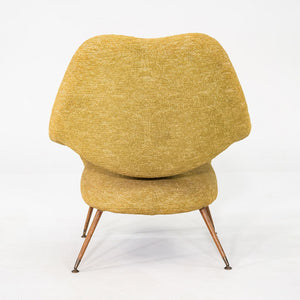 1950s Gastone Rinaldi for Rima DU 55 Lounge Chair Yellow Fabric w/ Mahogany Legs