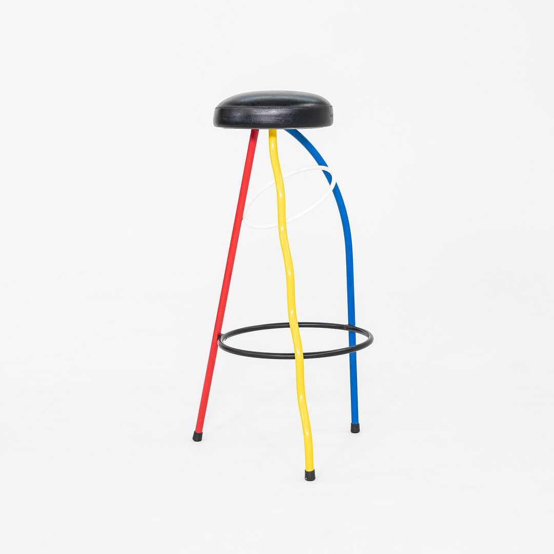 1980s Duplex Bar Stool byJavier Mariscal & Pepe Cortes for BD Barcelona w/ Vinyl