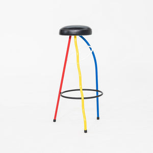 1980s Duplex Bar Stool byJavier Mariscal & Pepe Cortes for BD Barcelona w/ Vinyl