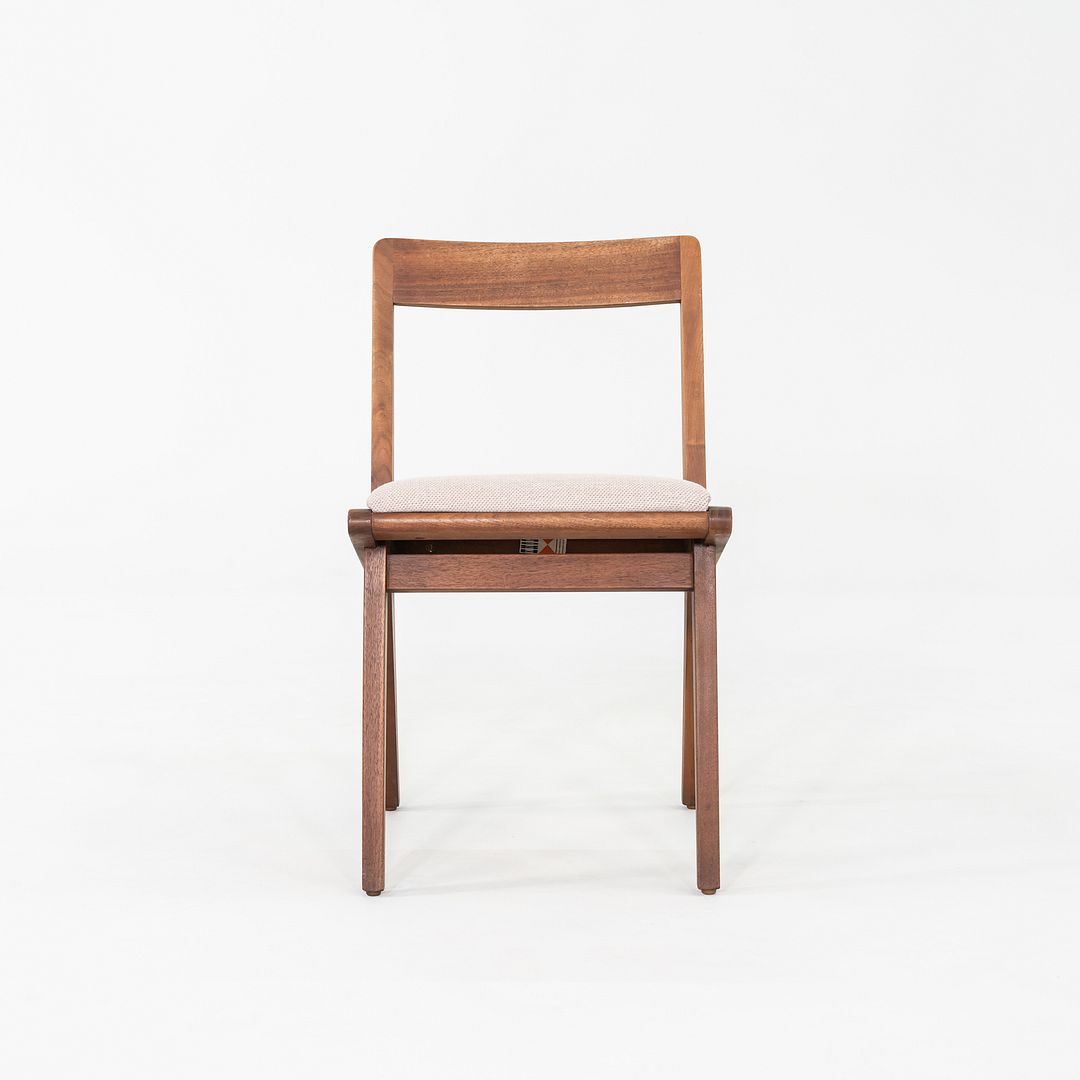 C. 1951 Set of Nine Jens Risom for Knoll 666 Dining Chairs Walnut with Fabric