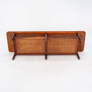 1960s Jack Cartwright for Founders Rectangular Coffee Table in Walnut and Cane