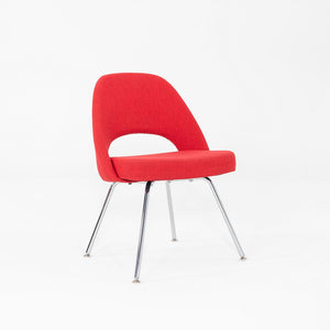2019 Eero Saarinen for Knoll Armless Executive Dining Chair Red Fabric 4x Avail
