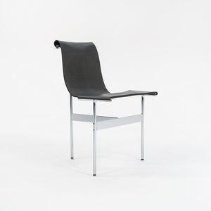 Set of Four Made to Order Gratz TG-10 Sling Dining Chairs Black Speckled Leather