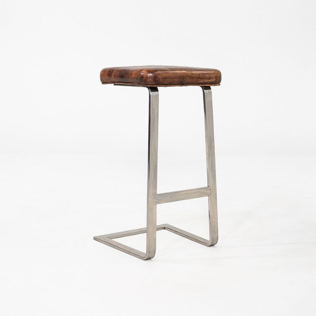 1980s Four Seasons Barstool by Cumberland Furniture in Stainless and Leather