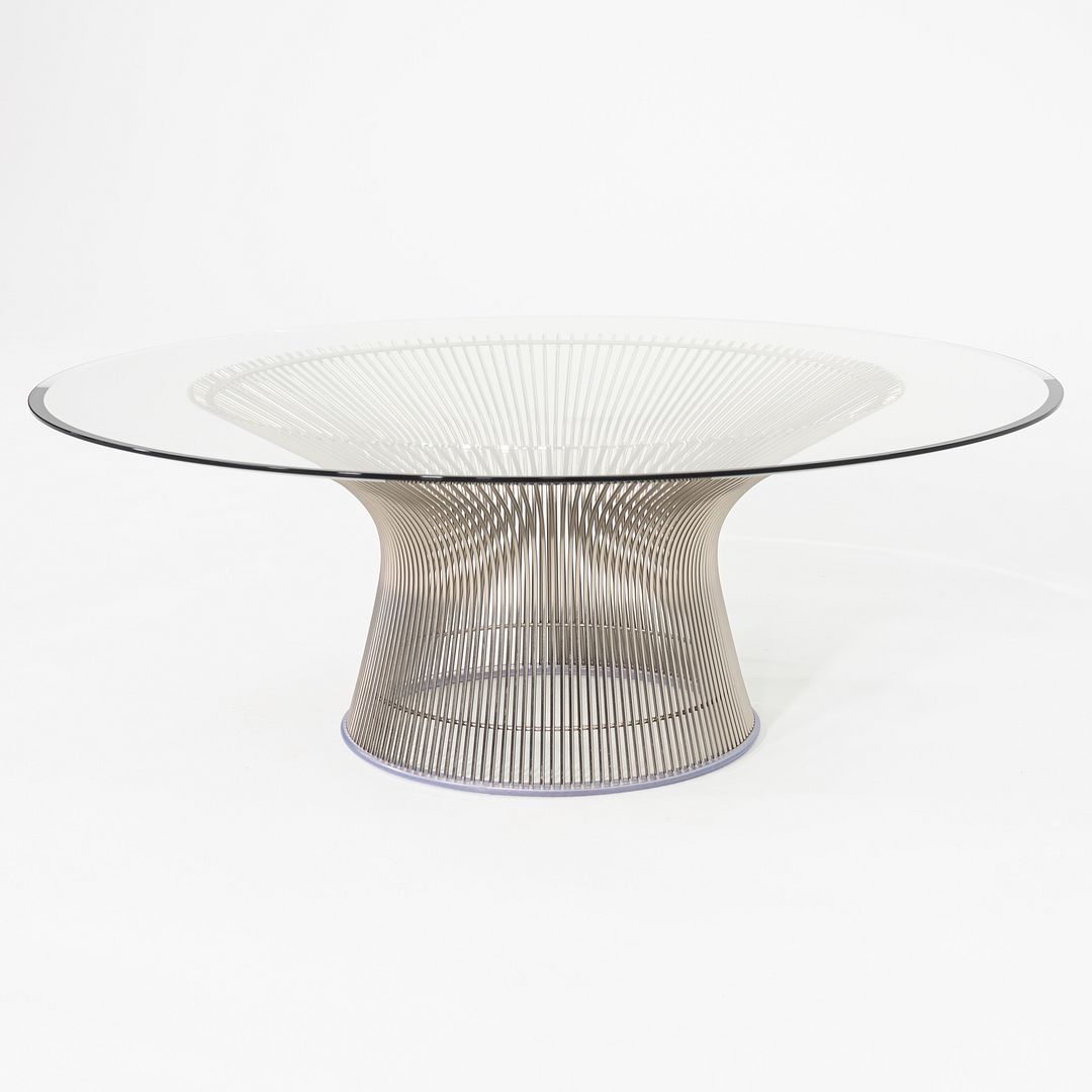 2018 Warren Platner for Knoll Coffee Table w/ 42" Glass Top & Nickel Chrome Base