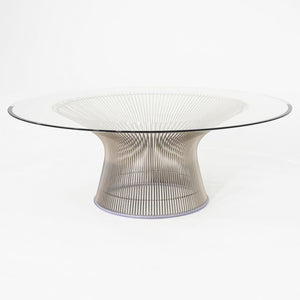 2018 Warren Platner for Knoll Coffee Table w/ 42" Glass Top & Nickel Chrome Base