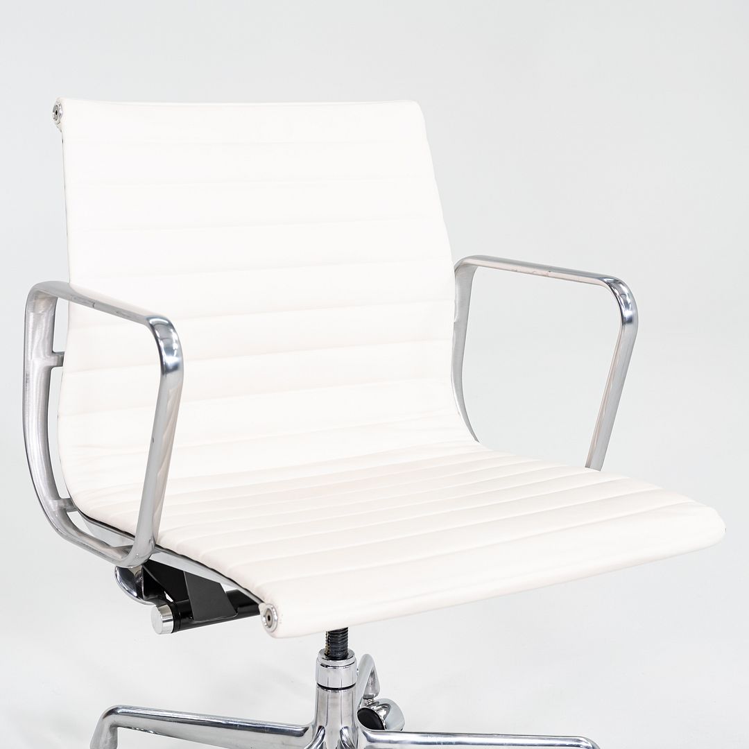 2023 Herman Miller Eames Aluminum Management Desk Chair White Leather 4x Avail