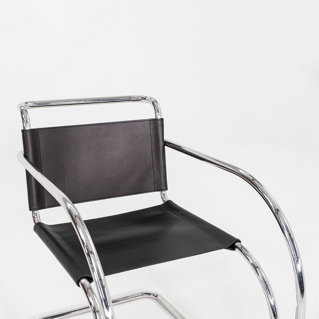 1960s Mies Van Der Rohe for Knoll MR 20 Arm Chair Newly Upholstered in Leather
