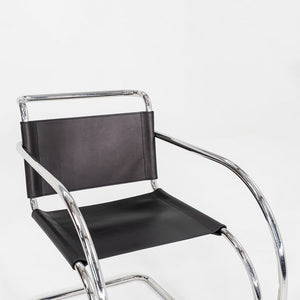 1960s Mies Van Der Rohe for Knoll MR 20 Arm Chair Newly Upholstered in Leather