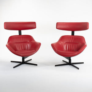 2013 277 Auckland Lounge Chair by Jean-Marie Massaud for Cassina in Red Leather 2x Available