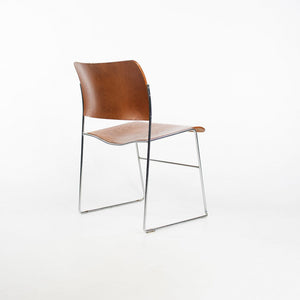 1990 Rowland 40/4 Side Chair by David Rowland for General Fireproofing Co in Oak and Chrome 8x Available