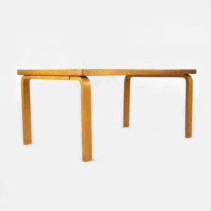 1950s Children's L-Leg Table or Coffee Table, Model 81B by Aino and Alvar Aalto for Artek in Birch with Linoleum Top