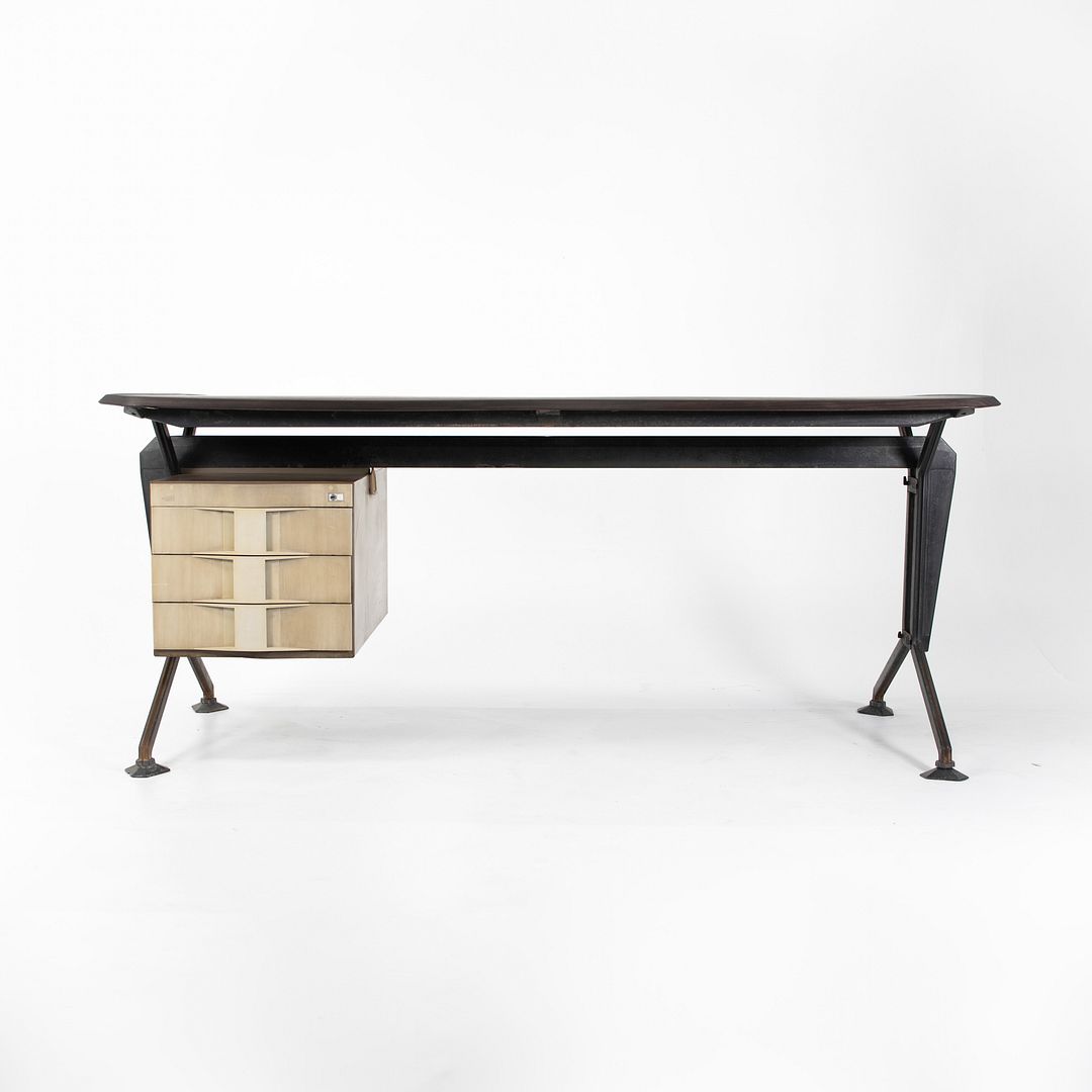 1960s Arco Office Desk by Studio BBPR for Olivetti in Iron and Bakelite