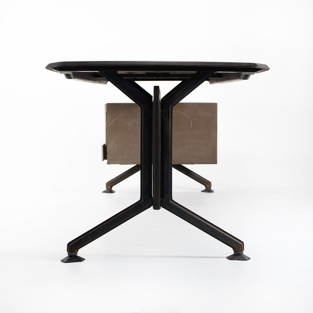 1960s Arco Office Desk by Studio BBPR for Olivetti in Iron and Bakelite