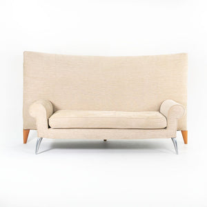2000s Royalton Two-Seater Sofa by Phillipe Starck for Driade in Aluminum and Tan Fabric