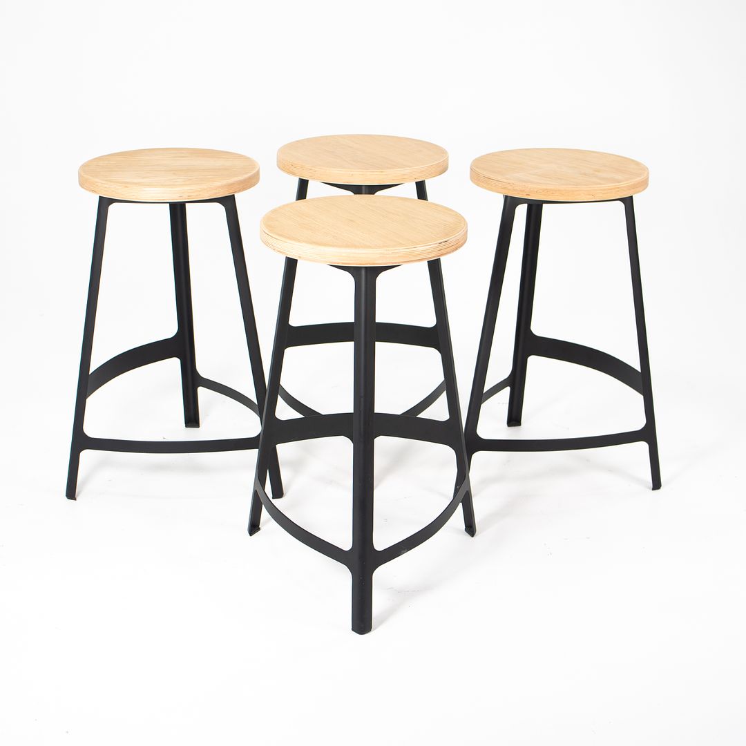 2010s Factory Counter Stool by Sean Dix in Wood and Steel 4x Available