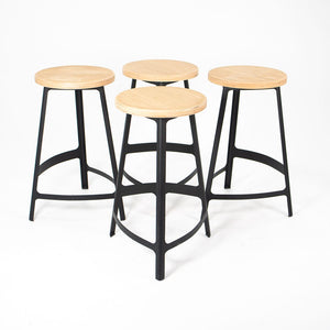 2010s Factory Counter Stool by Sean Dix in Wood and Steel 4x Available