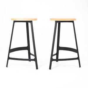 2010s Factory Counter Stool by Sean Dix in Wood and Steel 4x Available