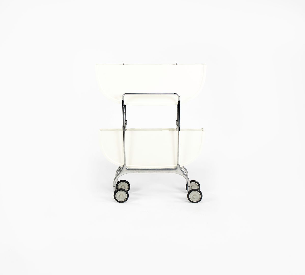 2009 Gastone Trolley Bar Cart / Tray Table, Model 4470 by Antonio Citterio and Glen Oliver Low for Kartell Steel, Chrome, Aluminum, Plastic, Paint, Rubber