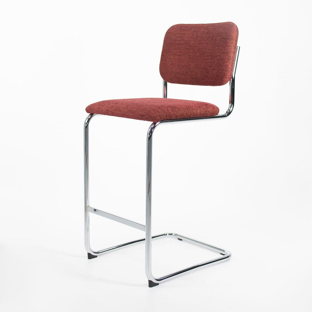 2021 Knoll Cesca Bar Stool with Upholstered Seat and Back, Model 51CH by Marcel Breuer