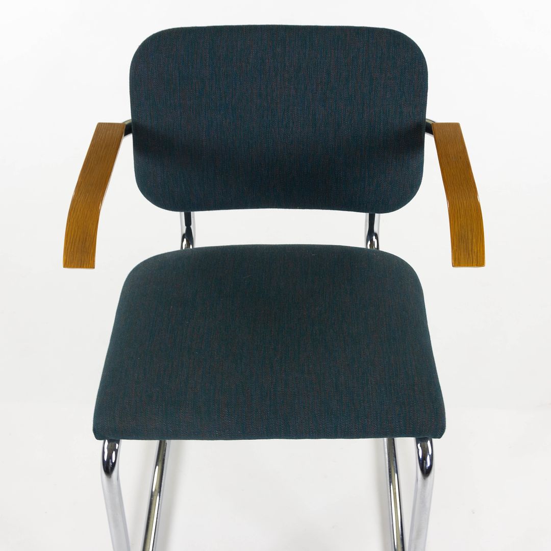 1980s Set of Four Model B64 Cesca Armchairs by Marcel Breuer for Knoll in Fabric with Oak Arms