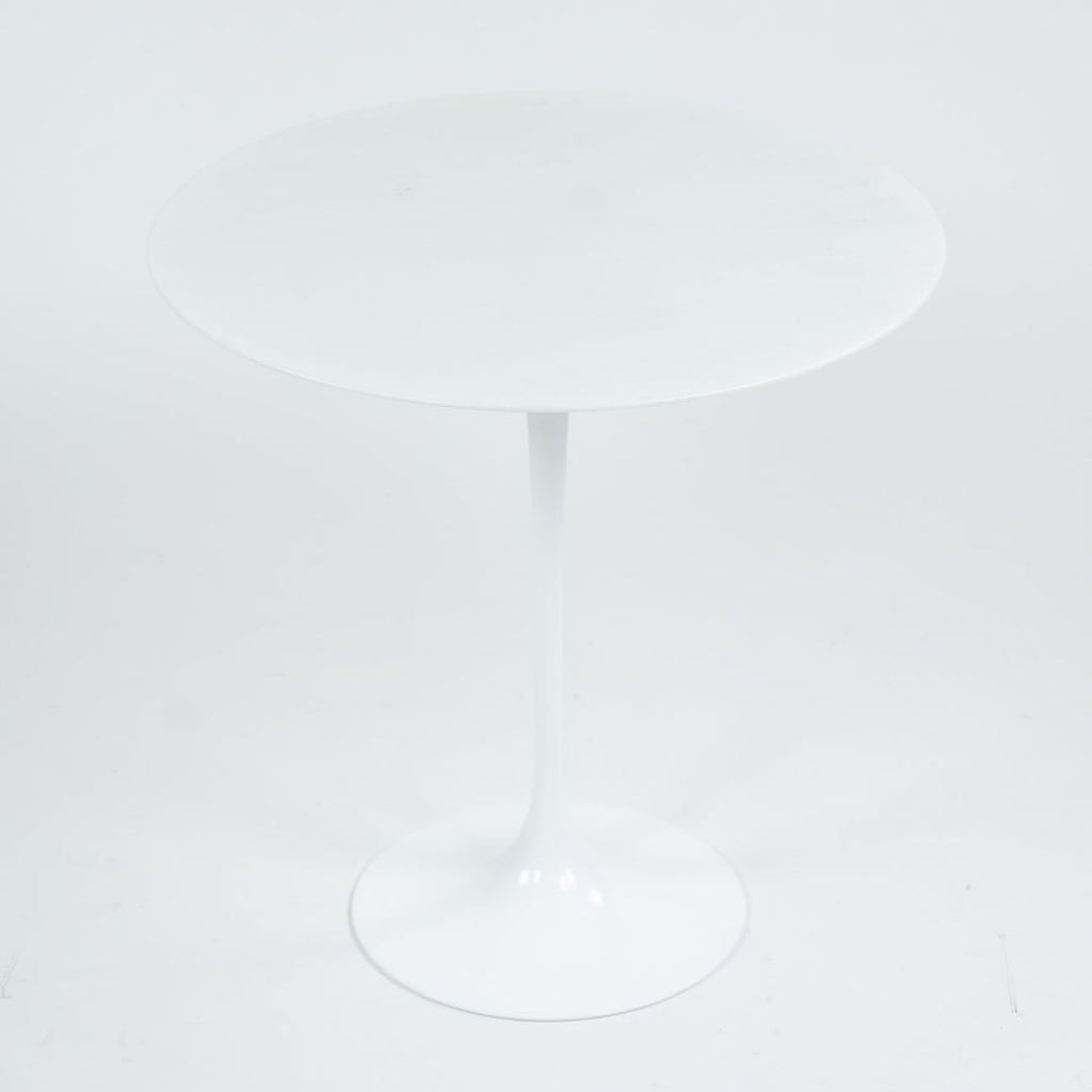 SOLD 2020 Round Pedestal Side Table, Model 163 TR by Eero Saarinen for Knoll Aluminum, Powder-coat, Marble