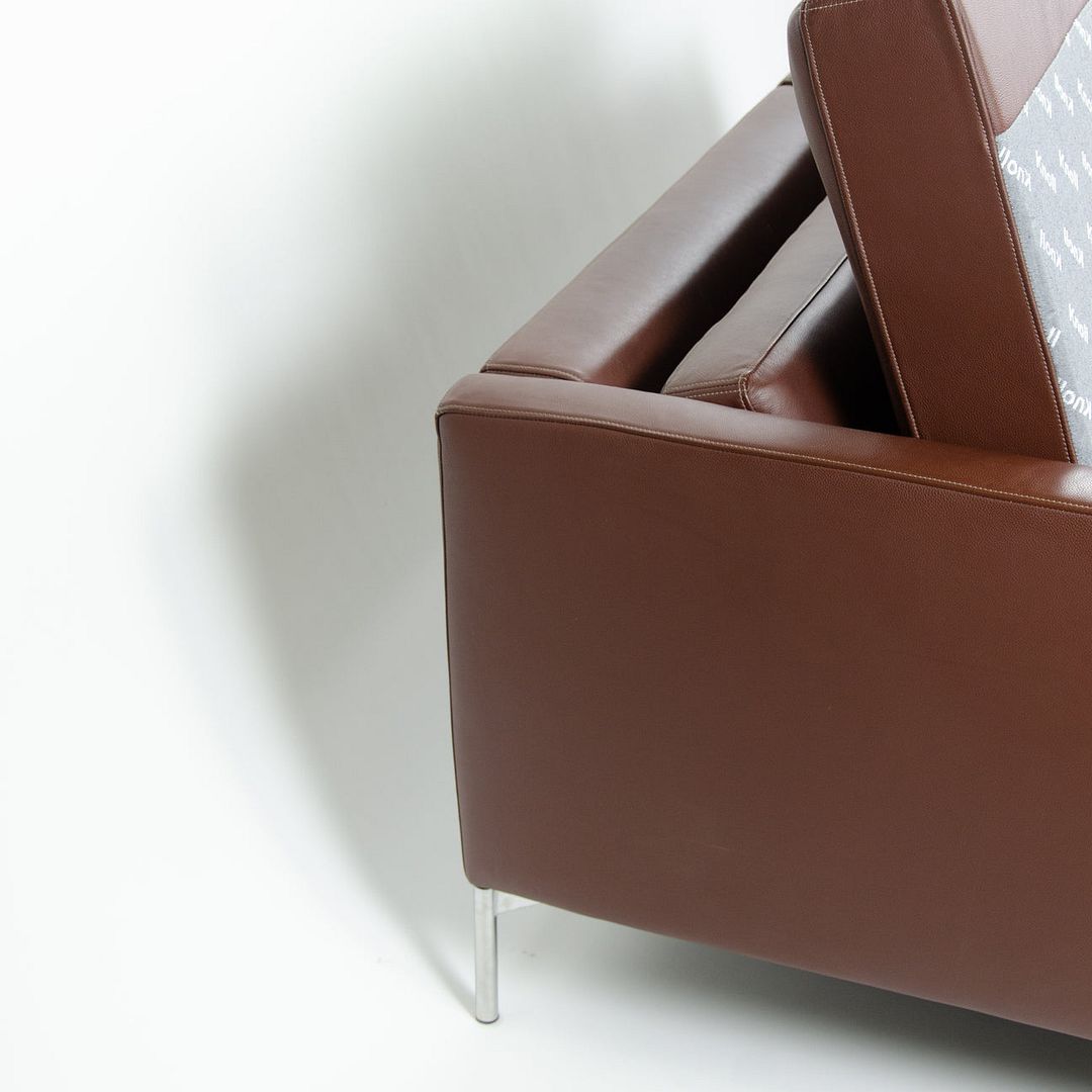 2008 Knoll Divina Settee, Model 68 by Piero Lissoni for Knoll in Brown Leather